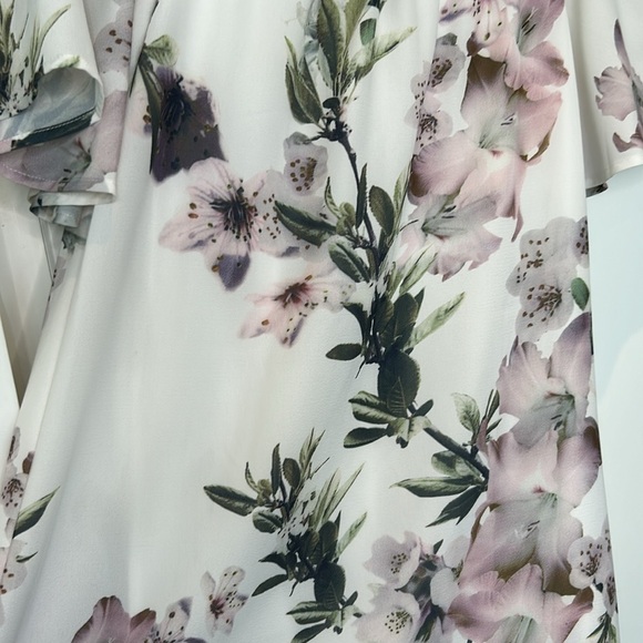 Lulu’s Dream of You Ivory Off The Shoulder Floral Mini Chiffon Shift Dress Sz XS - Picture 12 of 16